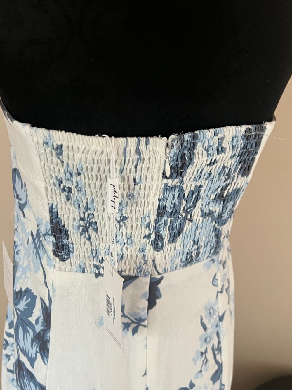 Petal and Pup Tamara Strapless Midi Dress - White Blue - Size XL - Picture 7 of 11